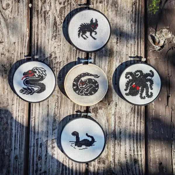 Ancient Beasts cross-stitch pattern